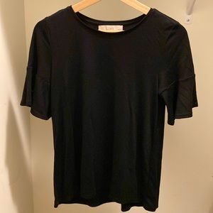 LOFT Black Short-Sleeve Top Size XSP